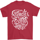 Rock and Roll Guitar Music Mens T-Shirt 100% Cotton Red