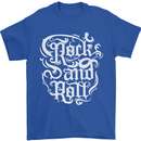 Rock and Roll Guitar Music Mens T-Shirt 100% Cotton Royal Blue