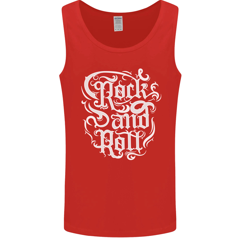 Rock and Roll Guitar Music Mens Vest Tank Top Red