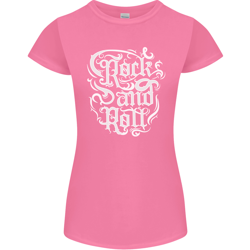 Rock and Roll Guitar Music Womens Petite Cut T-Shirt Azalea