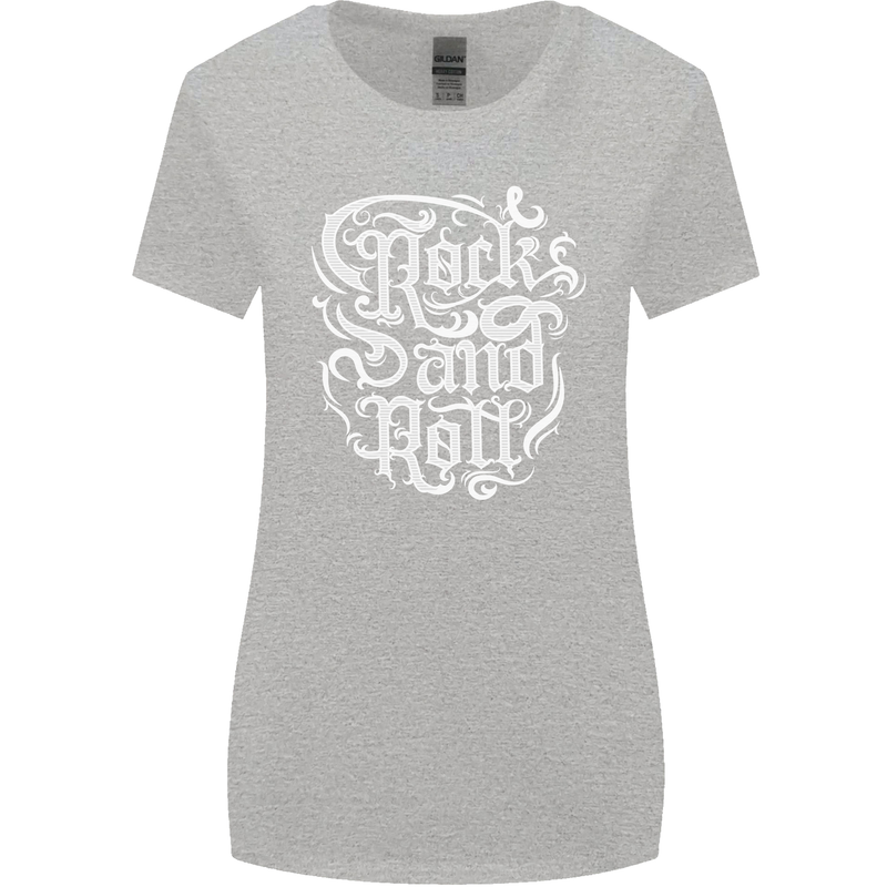 Rock and Roll Guitar Music Womens Wider Cut T-Shirt Sports Grey