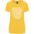 Rock and Roll Guitar Music Womens Wider Cut T-Shirt Yellow