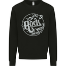 Rock and Roll Logo Kids Sweatshirt Jumper Black