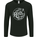 Rock and Roll Logo Mens Long Sleeve T-Shirt Black