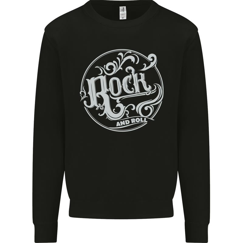 Rock and Roll Logo Mens Sweatshirt Jumper Black