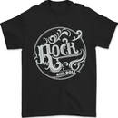 Rock and Roll Logo Mens T-Shirt 100% Cotton Black