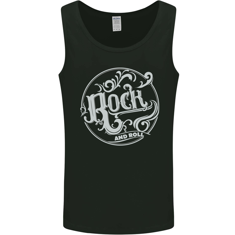 Rock and Roll Logo Mens Vest Tank Top Black