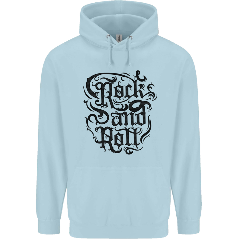 Rock and Roll Music Childrens Kids Hoodie Light Blue