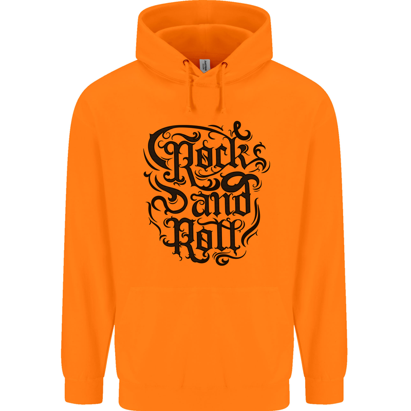Rock and Roll Music Childrens Kids Hoodie Orange