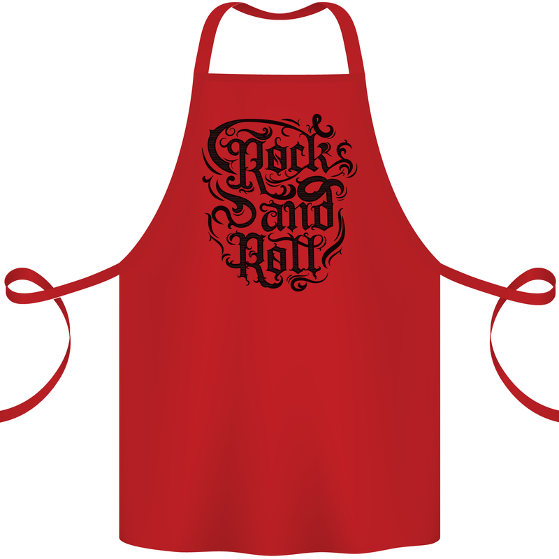 Rock and Roll Music Cotton Apron 100% Organic Red