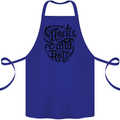 Rock and Roll Music Cotton Apron 100% Organic Royal Blue