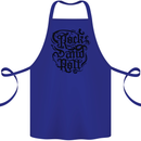 Rock and Roll Music Cotton Apron 100% Organic Royal Blue