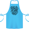 Rock and Roll Music Cotton Apron 100% Organic Turquoise