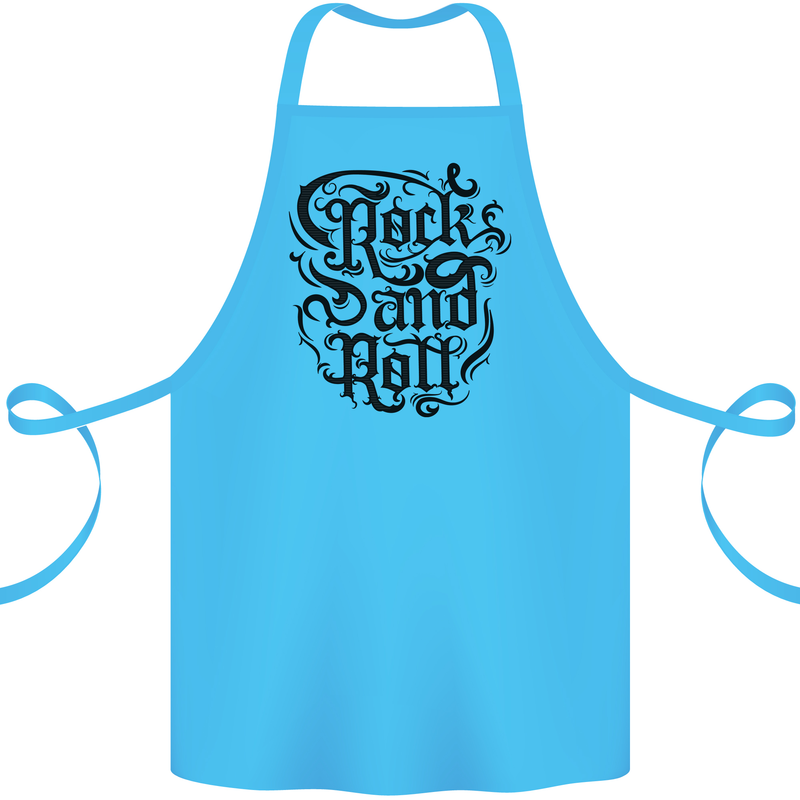 Rock and Roll Music Cotton Apron 100% Organic Turquoise