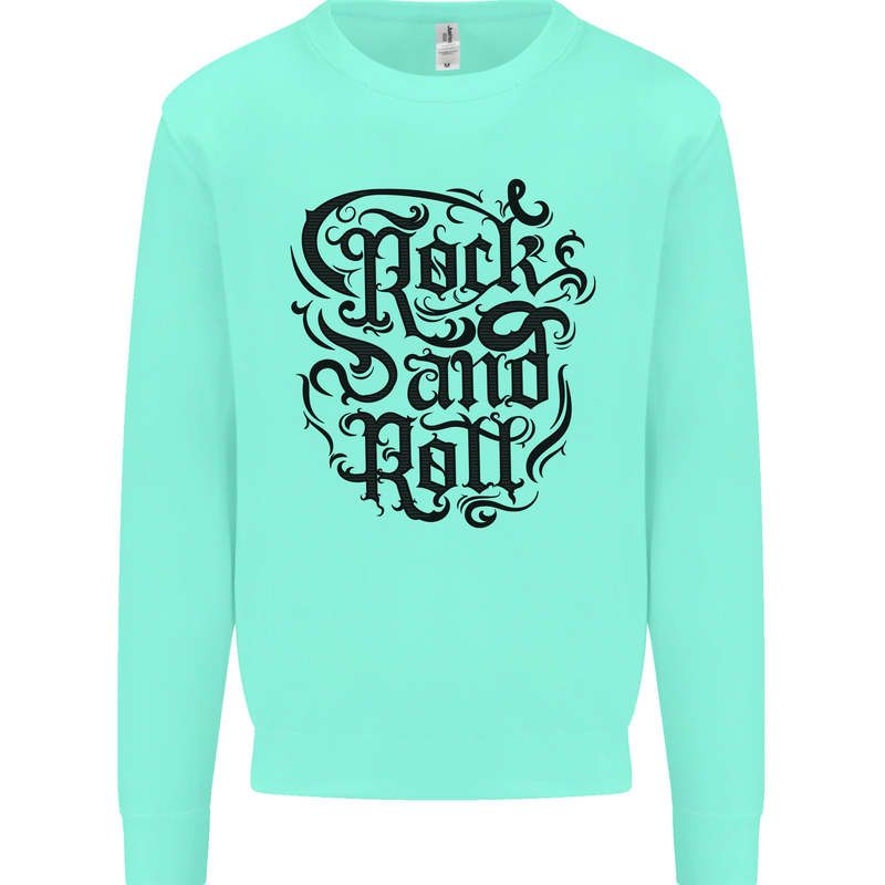 Rock and Roll Music Kids Sweatshirt Jumper Peppermint