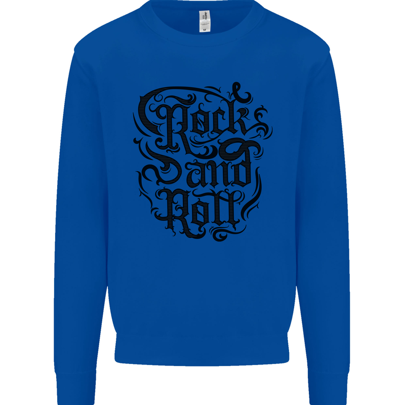 Rock and Roll Music Kids Sweatshirt Jumper Royal Blue