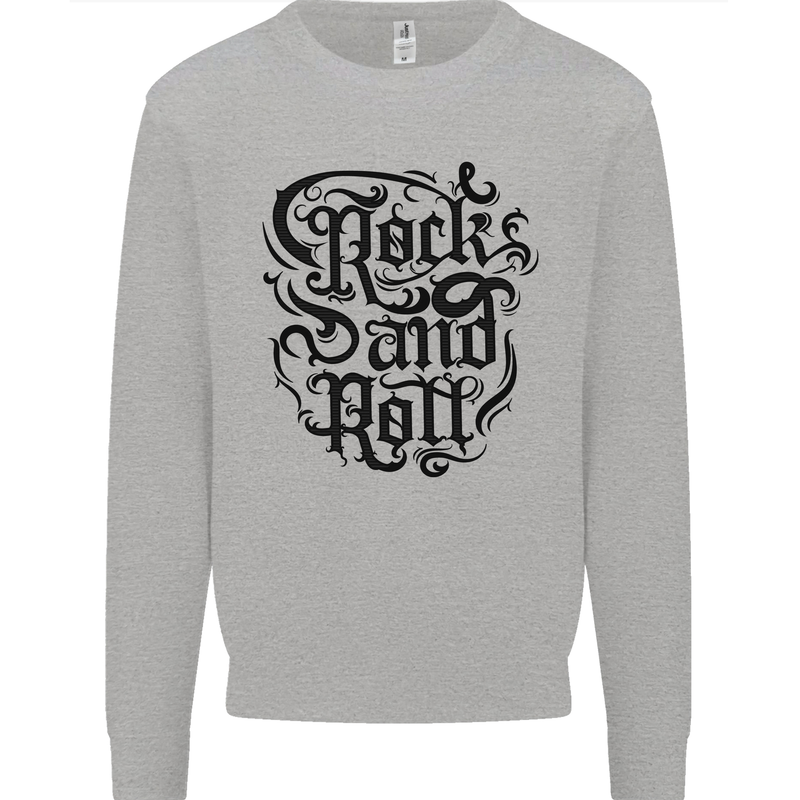 Rock and Roll Music Kids Sweatshirt Jumper Sports Grey
