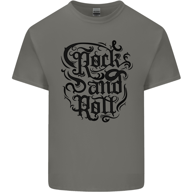 Rock and Roll Music Mens Cotton T-Shirt Tee Top Charcoal