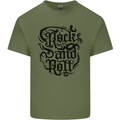 Rock and Roll Music Mens Cotton T-Shirt Tee Top Military Green