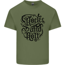 Rock and Roll Music Mens Cotton T-Shirt Tee Top Military Green
