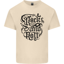 Rock and Roll Music Mens Cotton T-Shirt Tee Top Natural