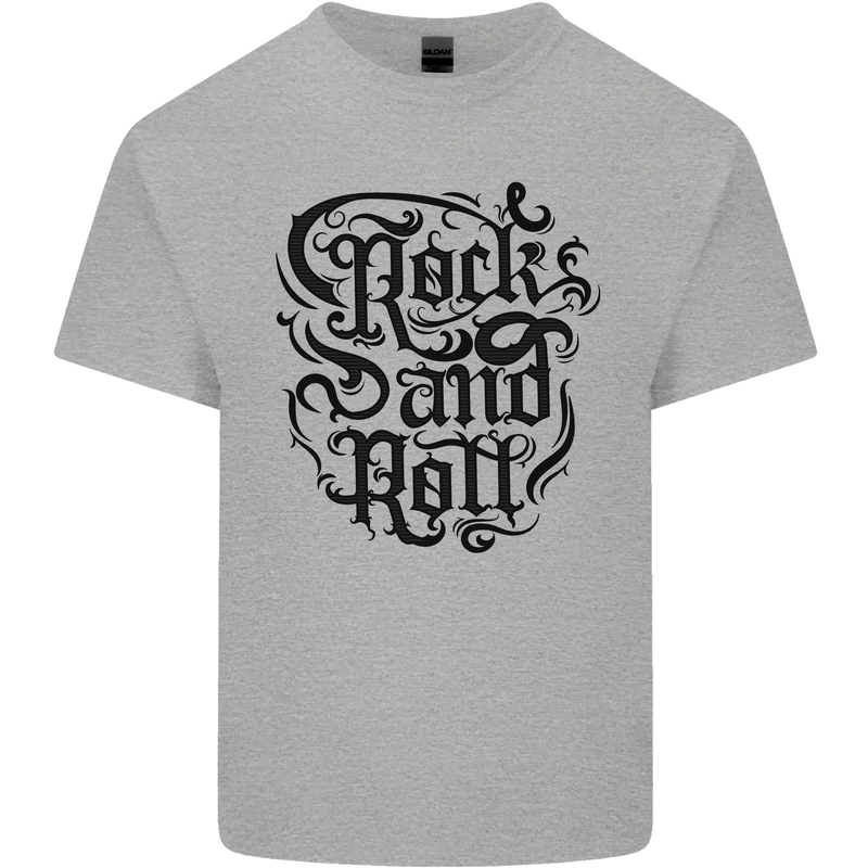 Rock and Roll Music Mens Cotton T-Shirt Tee Top Sports Grey