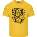 Rock and Roll Music Mens Cotton T-Shirt Tee Top Yellow