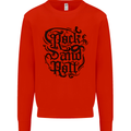 Rock and Roll Music Mens Sweatshirt Jumper Bright Red