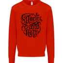 Rock and Roll Music Mens Sweatshirt Jumper Bright Red