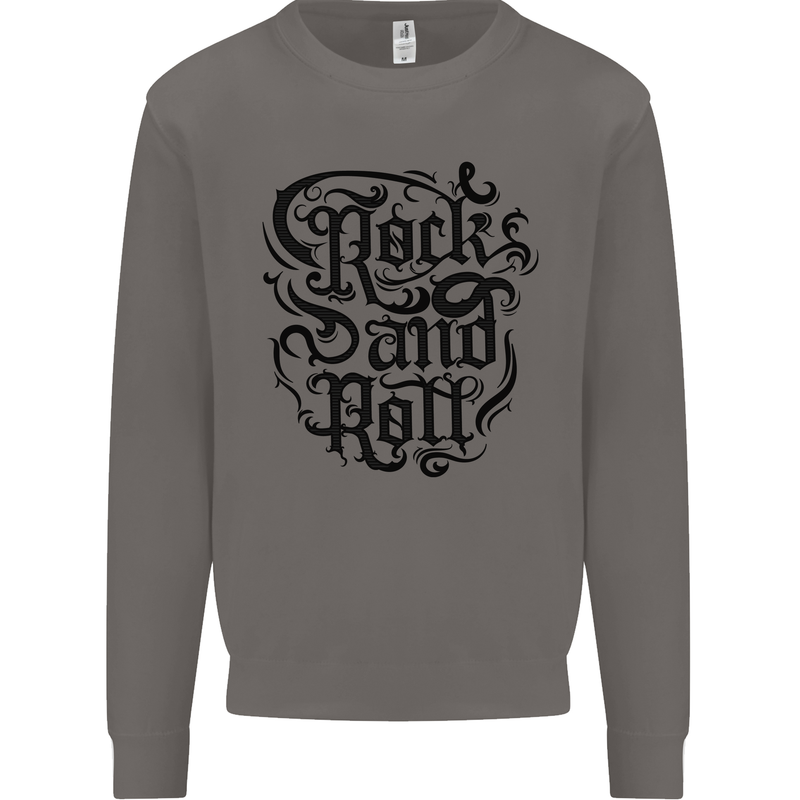 Rock and Roll Music Mens Sweatshirt Jumper Charcoal