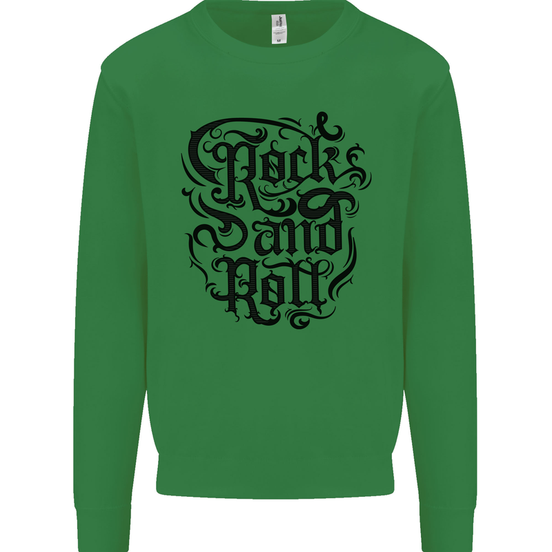 Rock and Roll Music Mens Sweatshirt Jumper Irish Green