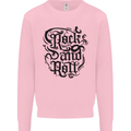 Rock and Roll Music Mens Sweatshirt Jumper Light Pink