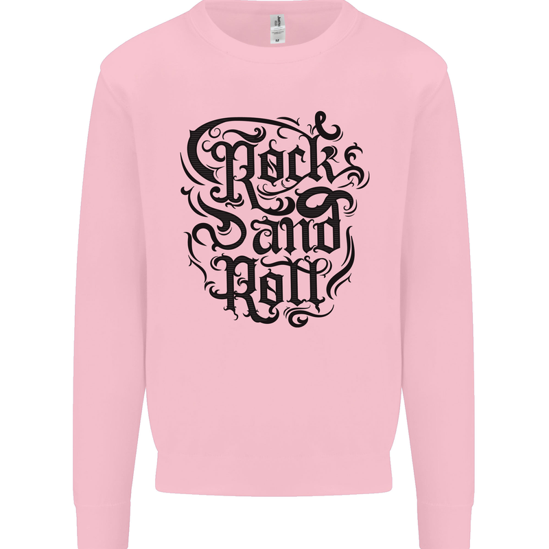 Rock and Roll Music Mens Sweatshirt Jumper Light Pink