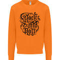 Rock and Roll Music Mens Sweatshirt Jumper Orange