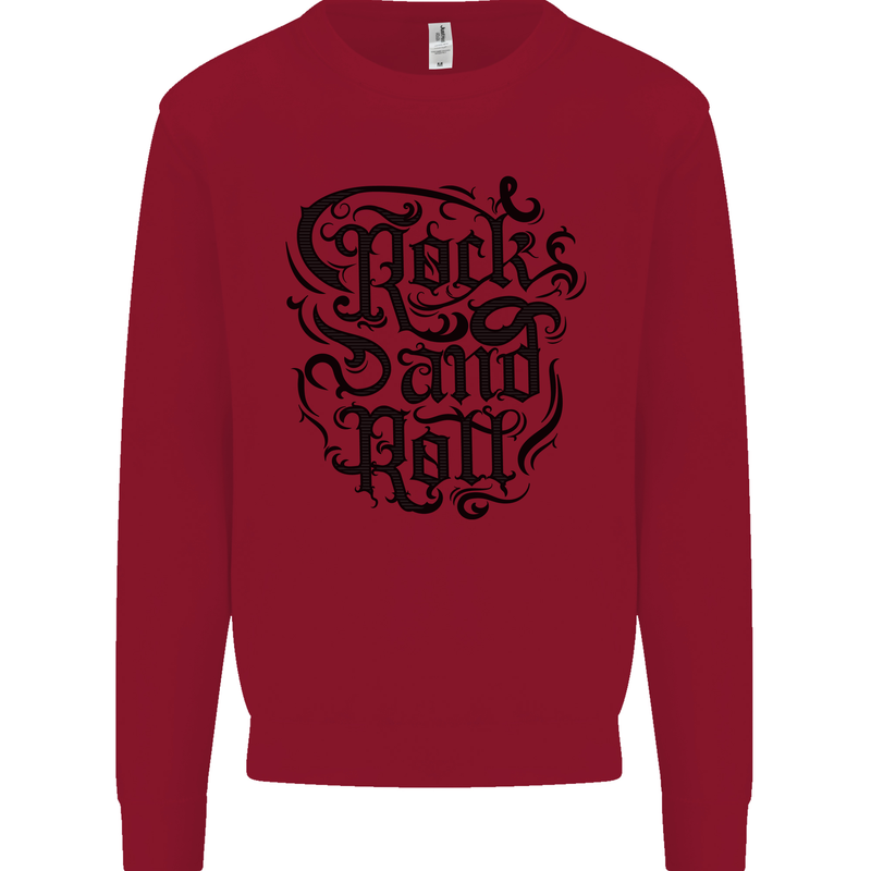 Rock and Roll Music Mens Sweatshirt Jumper Red