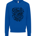 Rock and Roll Music Mens Sweatshirt Jumper Royal Blue