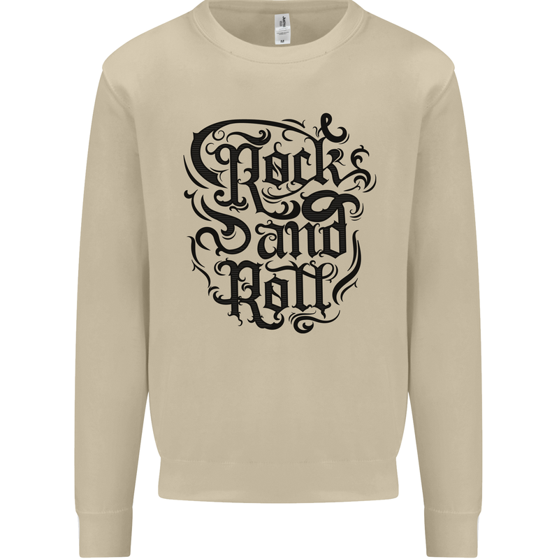 Rock and Roll Music Mens Sweatshirt Jumper Sand