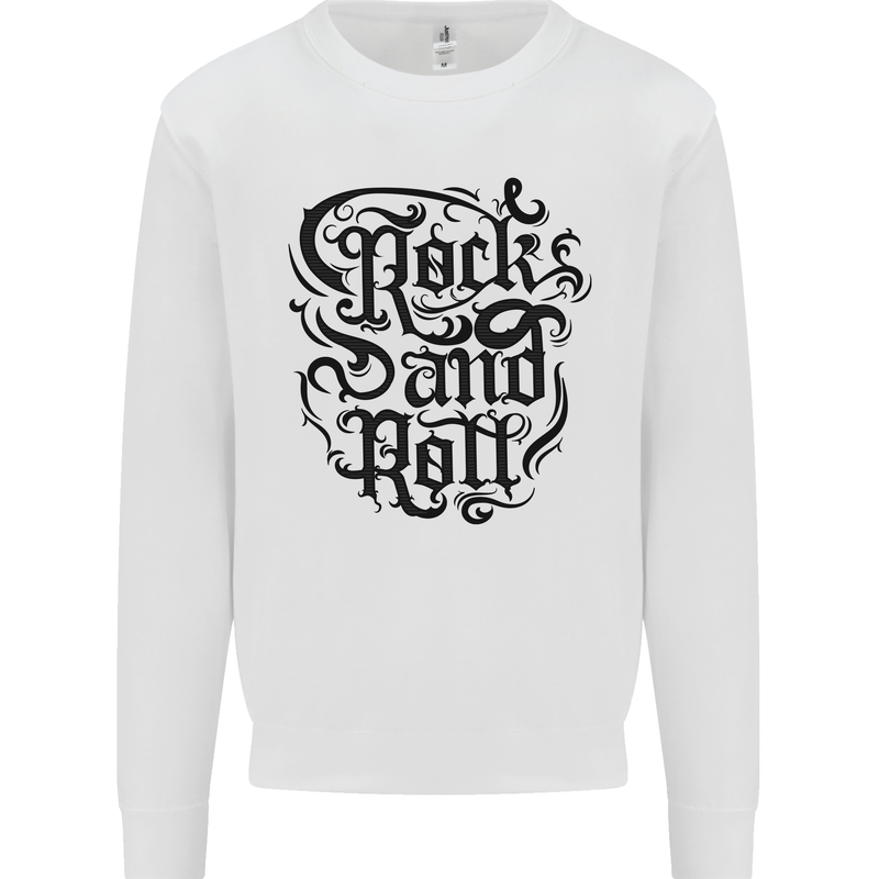 Rock and Roll Music Mens Sweatshirt Jumper White