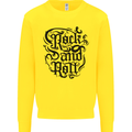 Rock and Roll Music Mens Sweatshirt Jumper Yellow