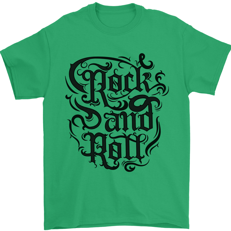 Rock and Roll Music Mens T-Shirt 100% Cotton Irish Green