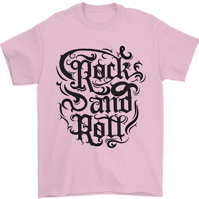 Rock and Roll Music Mens T-Shirt 100% Cotton Light Pink