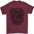 Rock and Roll Music Mens T-Shirt 100% Cotton Maroon