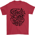 Rock and Roll Music Mens T-Shirt 100% Cotton Red