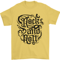 Rock and Roll Music Mens T-Shirt 100% Cotton Yellow