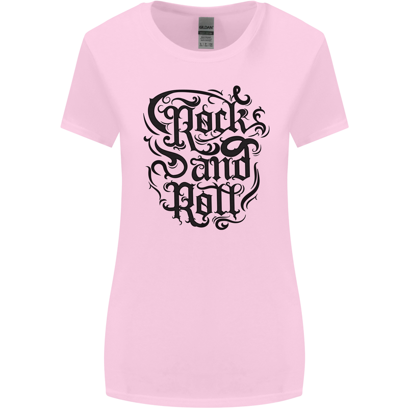 Rock and Roll Music Womens Wider Cut T-Shirt Light Pink