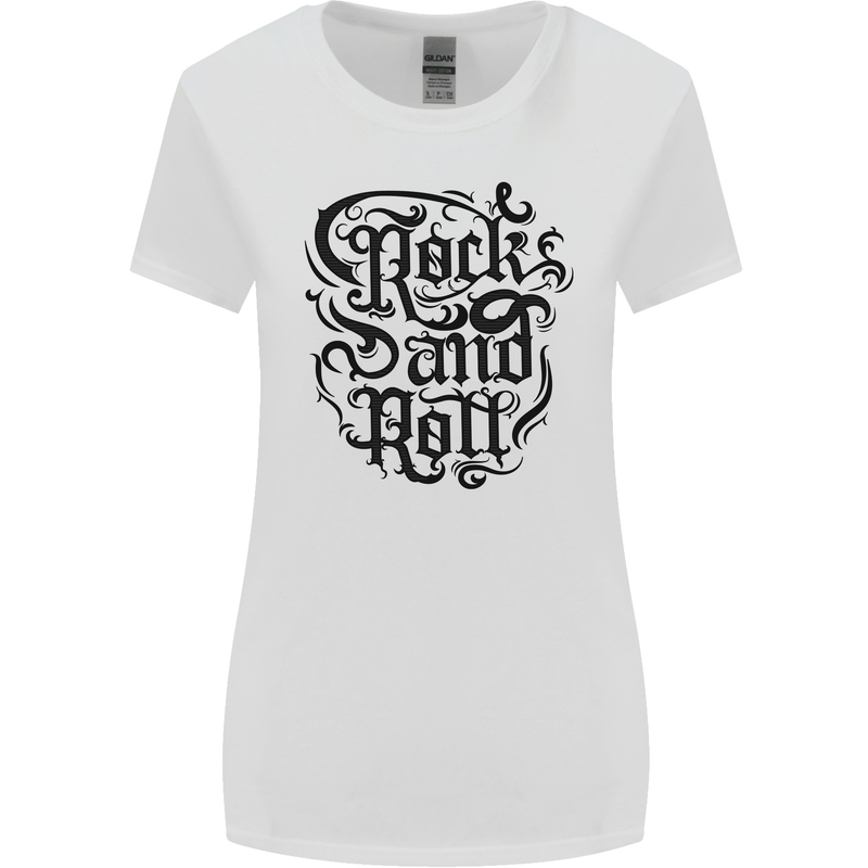 Rock and Roll Music Womens Wider Cut T-Shirt White