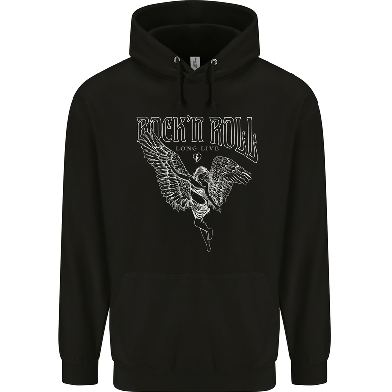 Rock n Roll Angel Childrens Kids Hoodie Black