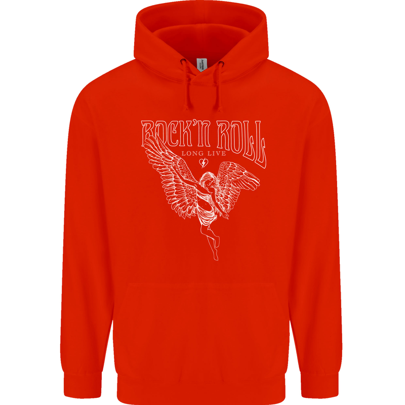 Rock n Roll Angel Childrens Kids Hoodie Bright Red