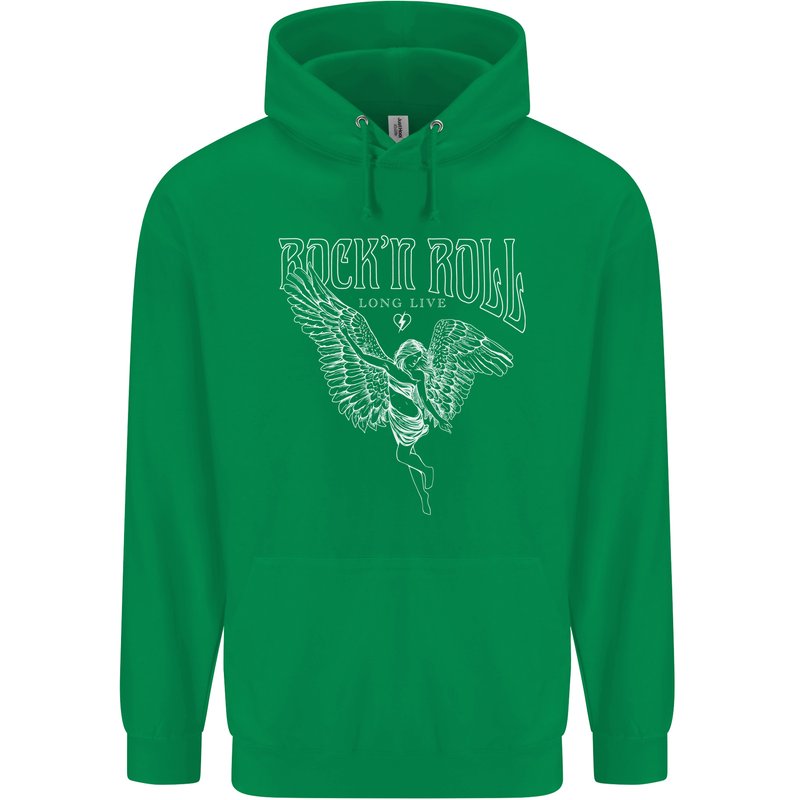 Rock n Roll Angel Childrens Kids Hoodie Irish Green