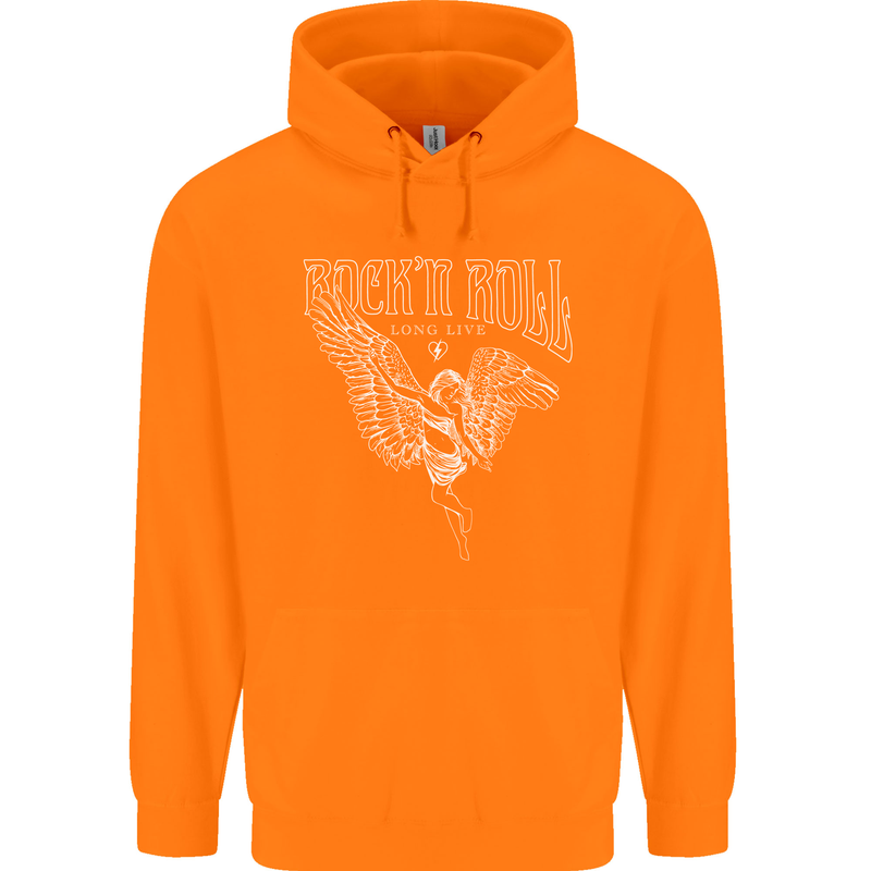 Rock n Roll Angel Childrens Kids Hoodie Orange